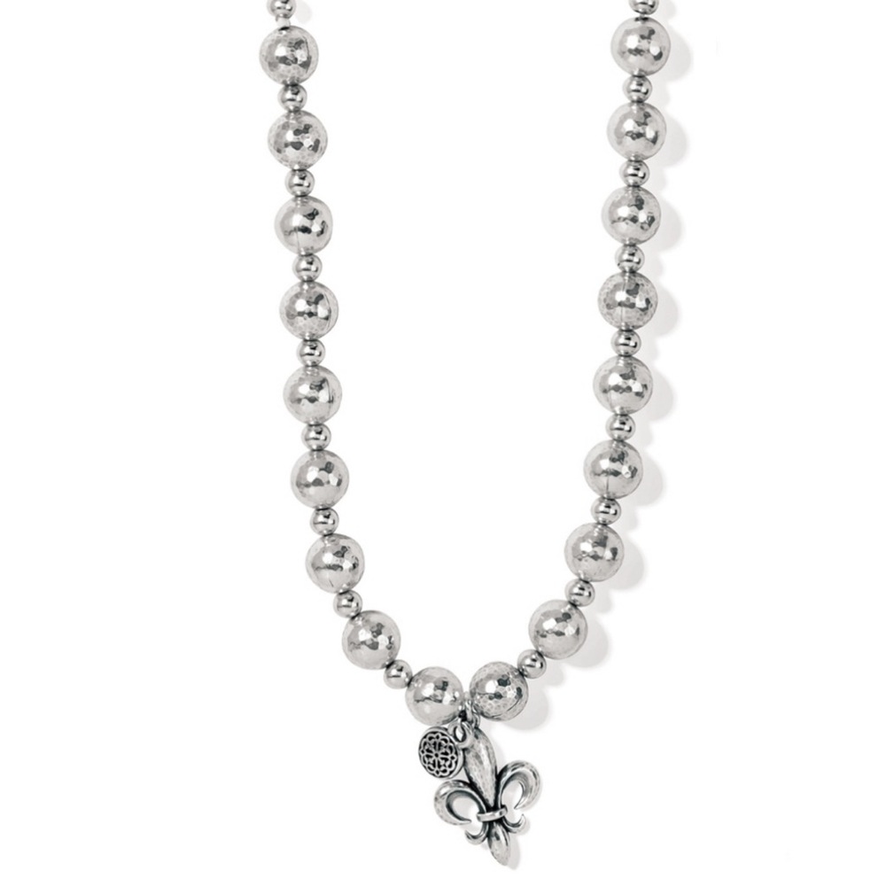 Brighton Ferrara Fleur De Lis Short Necklace and Stud Earrings Set